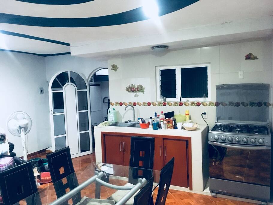 El departamento cuenta con cocina equipada con estufa, barra de servicio de trastes, así como tarja de lavado.