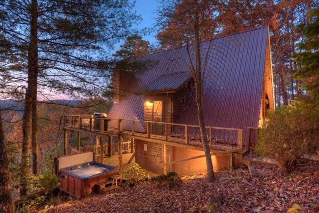 Cabin at dusk