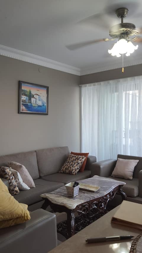 Popular Airbnb listing: 10 m to the BEACH. All with SEA views Workspace. in Didim
