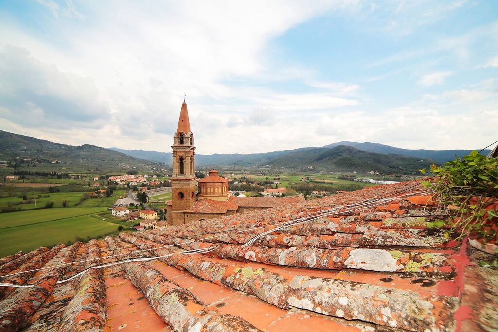 View from our terrace over Collegiata Church and the surrounding valley