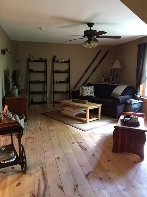 Relaxed living room, which is separate from the bedroom.