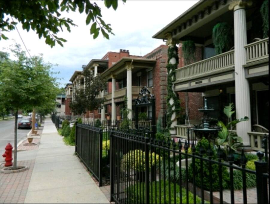Step into a corner of New Orleans found here in Kansas City, the "City of Fountains", 4 are to be found on this block alone