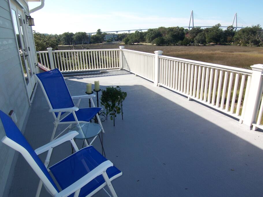 Semi private upper deck off bedroom