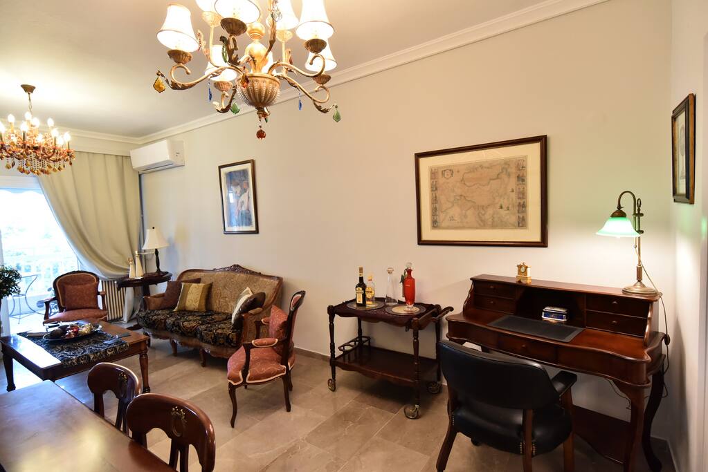 living room and office