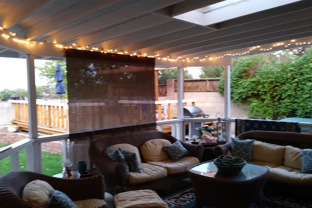 Large covered outdoor back porch.
