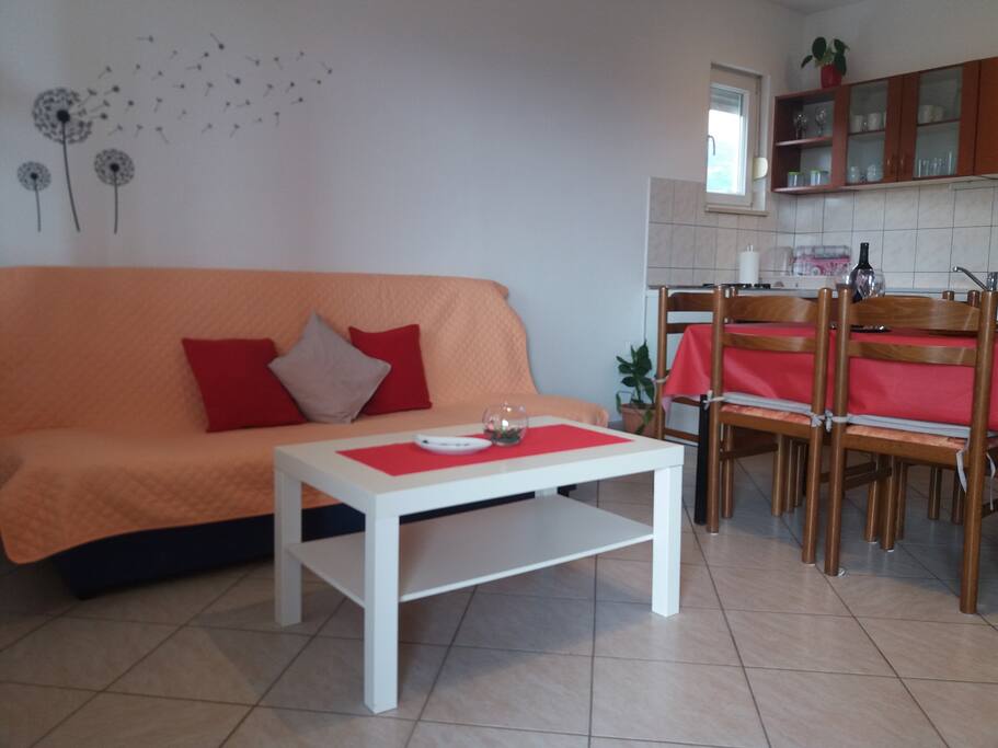Living room and the kitchen