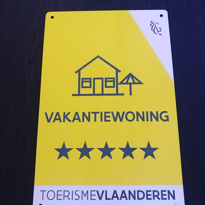 My house received 5 stars from the tourist office in Flanders.