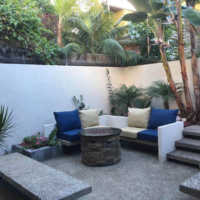 Patio seating and fire pit