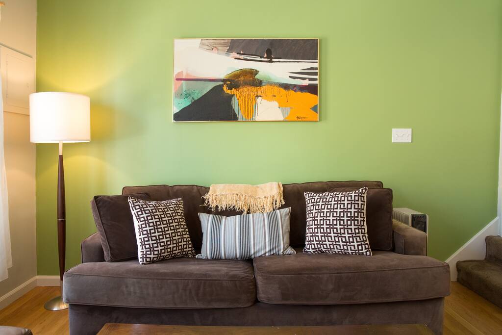 Couch is a sleeper with an extra memory foam mattress available.