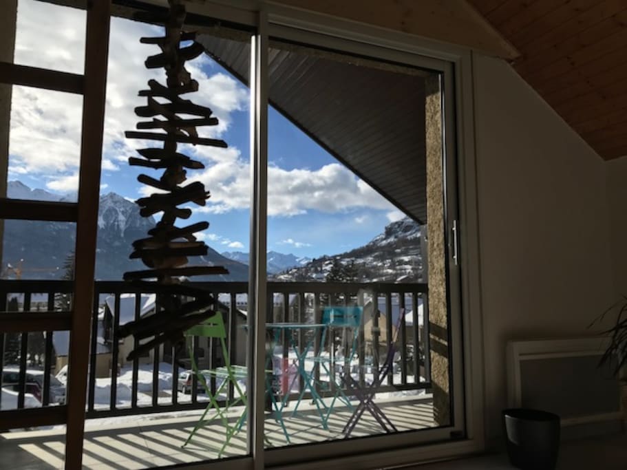 Vue sur les pistes