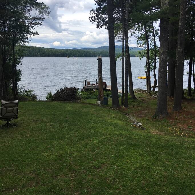 Looking down at the lake from the camp