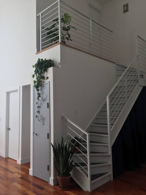 Staircase up to the bedroom