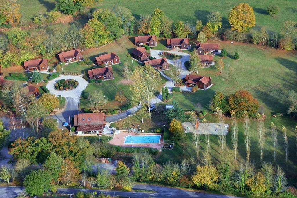 Vue aérienne du site des chalets