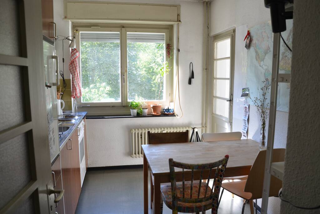 the kitchen