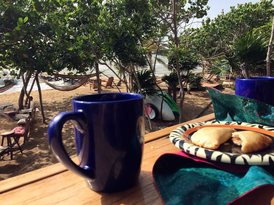Coffee and pastry every morning is included in your stay at Leaning Palm Resort.
