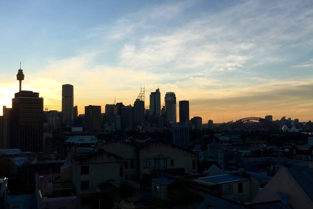 Sunset view from pool area.