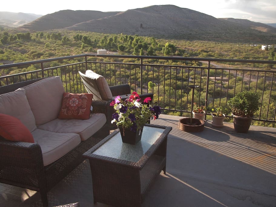 View from the shared upstairs deck.