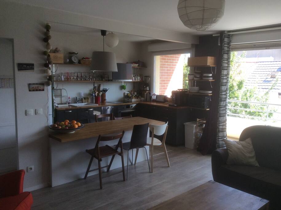 Cuisine ouverte sur le salon