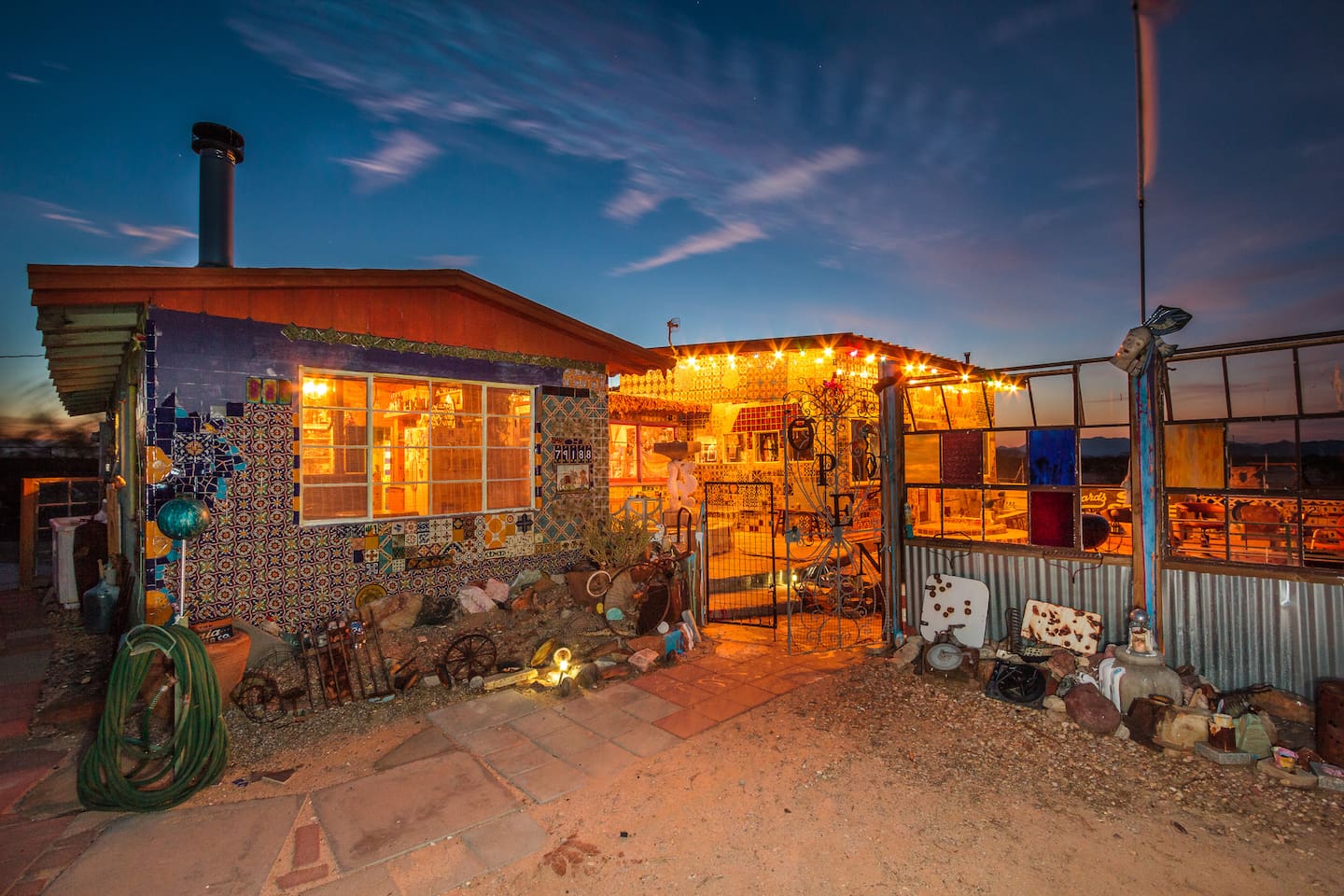 Tile House at Night
