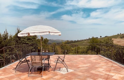 Home with a View of Vicobarone on the Piacenza Hills