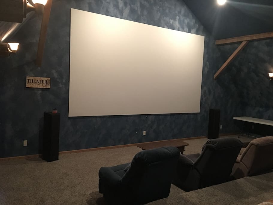Huge theater room in the barn