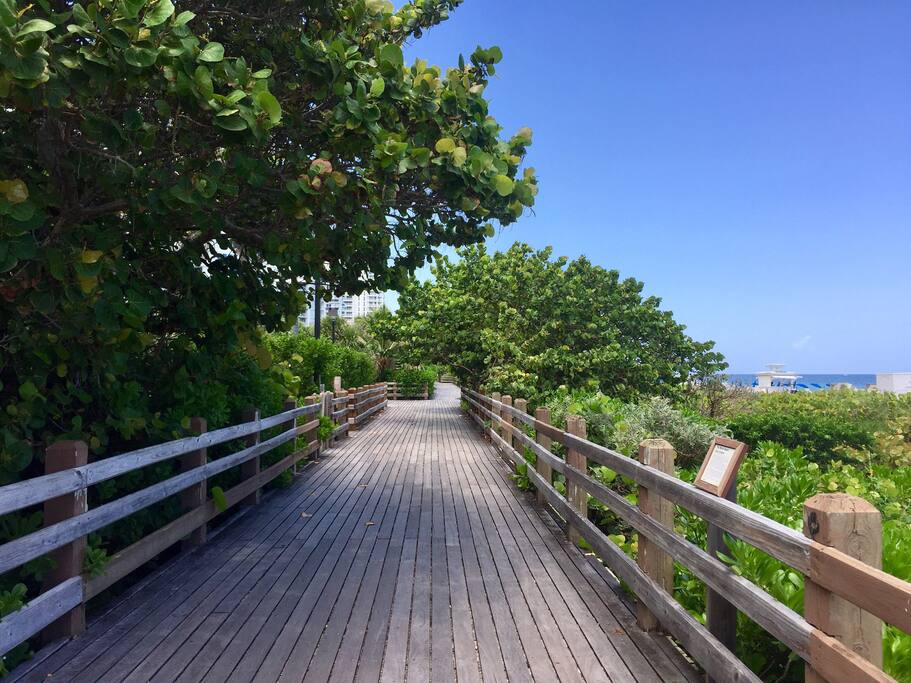 Boardwalk across street