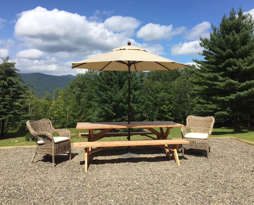 Patio with view north to Overlook Mountain