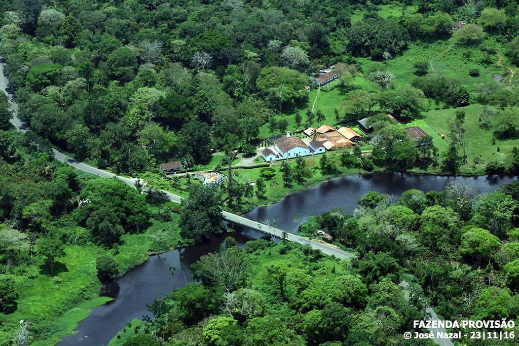 Vista aérea da fazenda