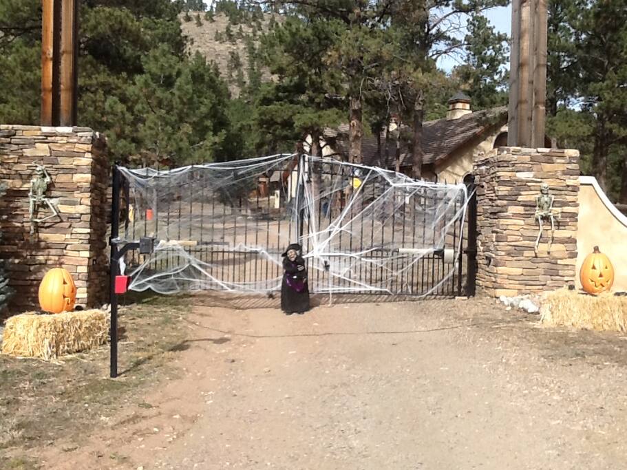Entry Gate Decorated For Halloween