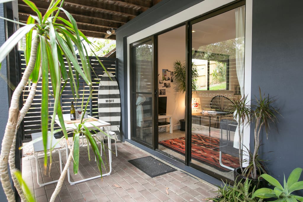 Outside area perfect for morning coffee or afternoon wine.