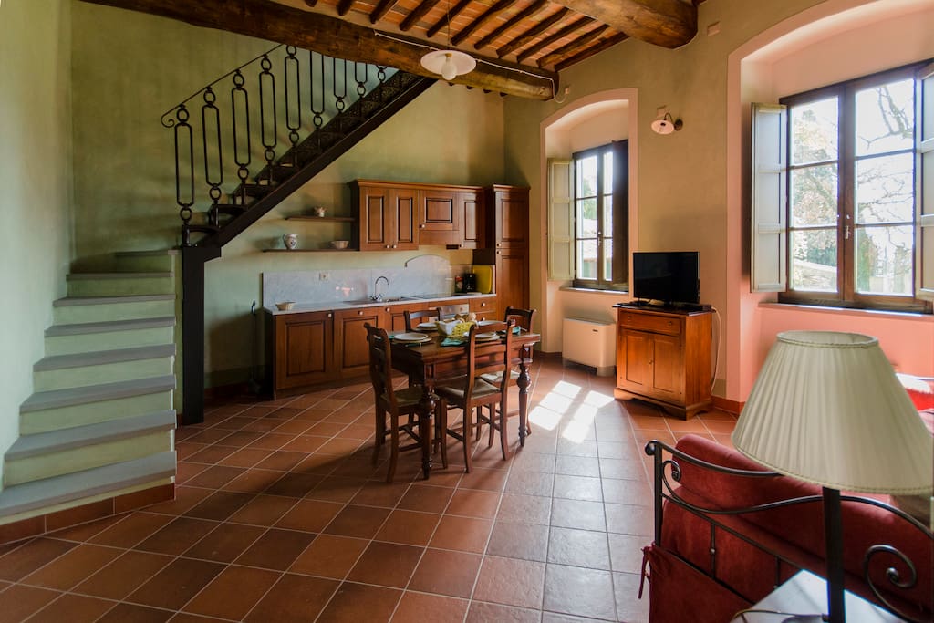 kitchen and dining area