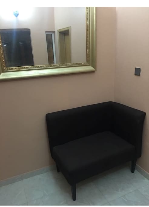 Pre arrival area where you can host your guest without them having access to any of your common areas or bedrooms. It has a visitors washroom on its right side and an air condition