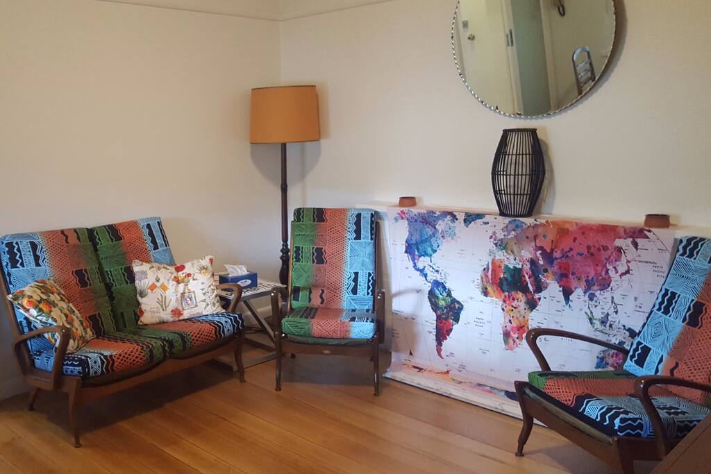 The living room.