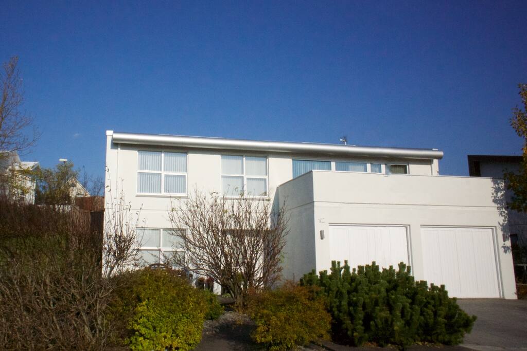This is the house. The Door to the apartment is on the right side