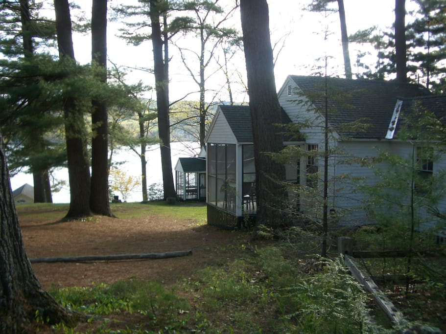Cottage 2 screened porch has a great view of the lake