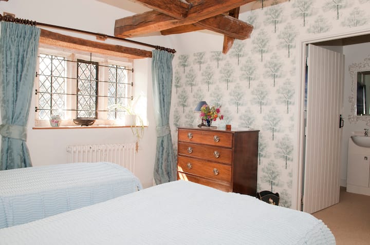 Tree Room (twin beds) with en suite bathroom and small dressing room.