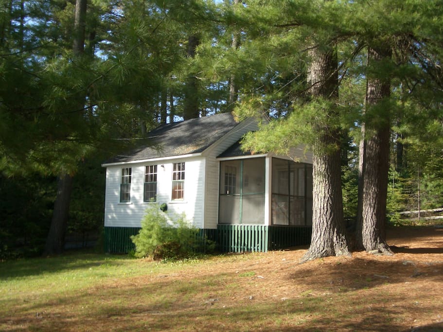 Cottage #2 has one bedroom with a double bed and two twin day beds in the living room