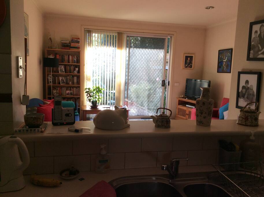 From the kitchen looking at the back garden