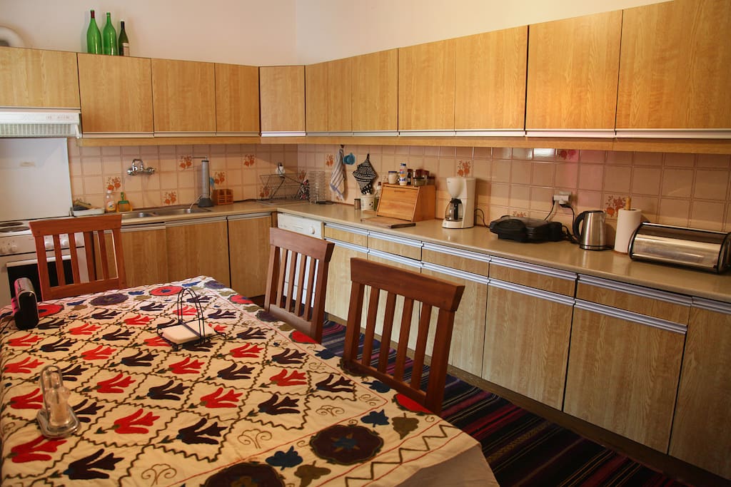 the kitchen
