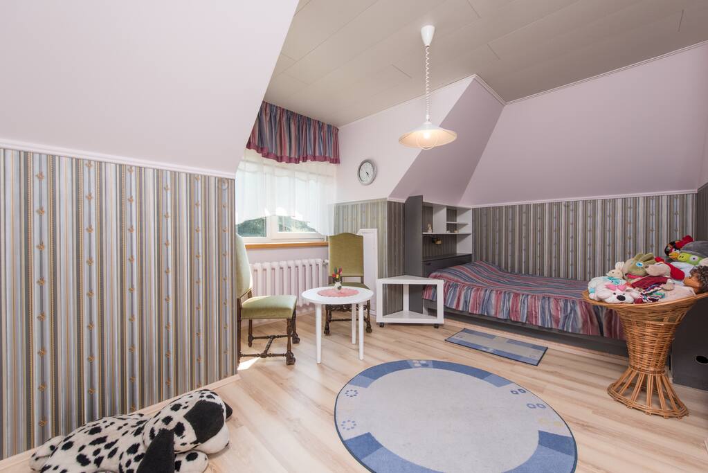 The bedroom with a doublebed