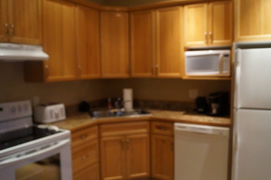 Fully stocked modern kitchen