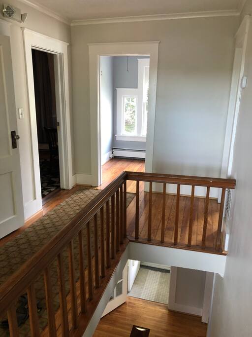 Upper hallway with 3 bedrooms and a viewing room suitable for a youth