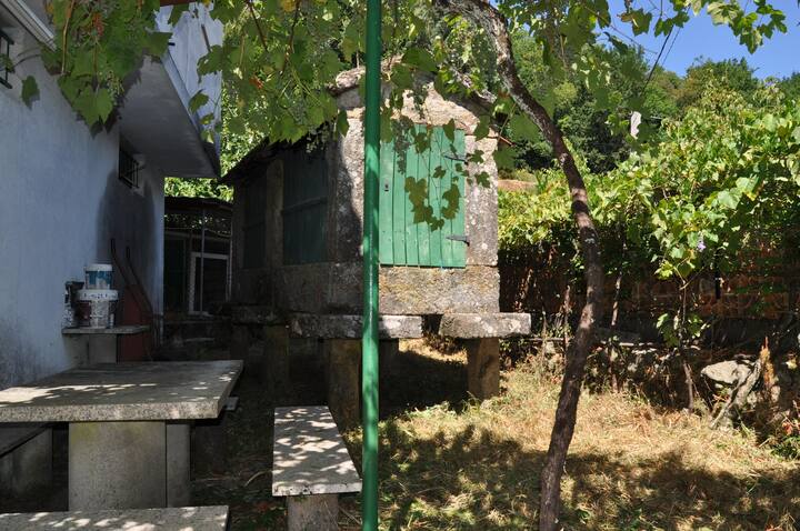 Villa in Laranxeira: Garden and Terrace on the mountain.