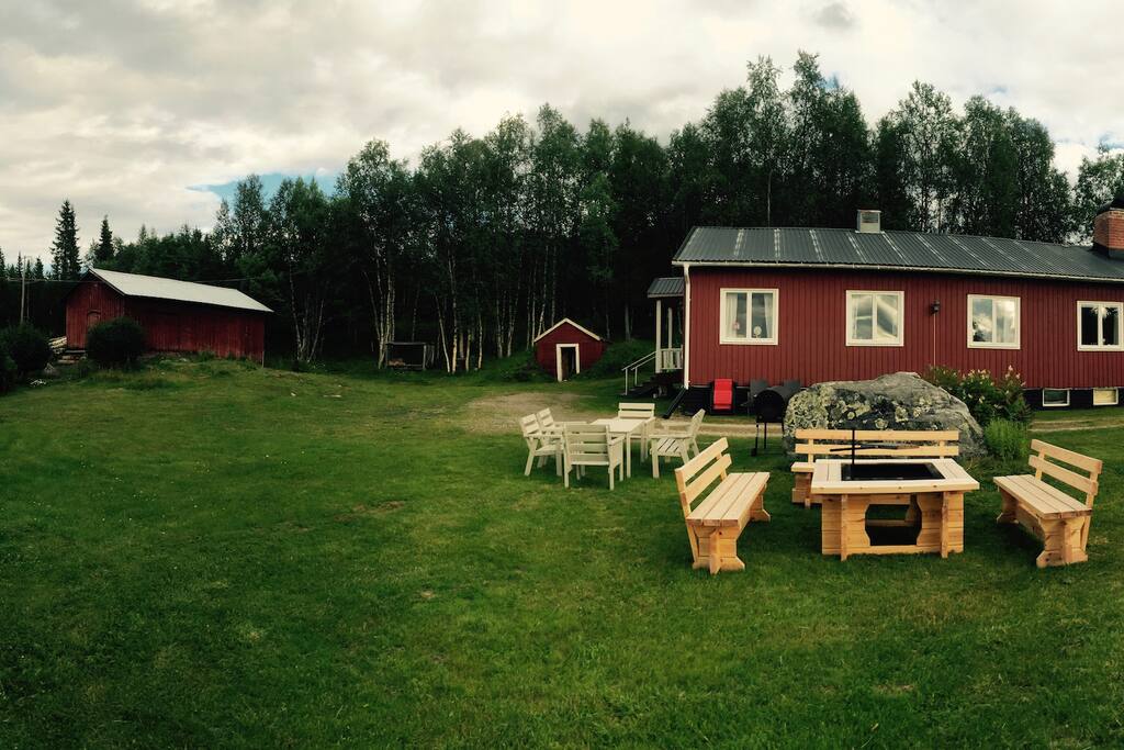 Overview cabin with grillplats and BBQ