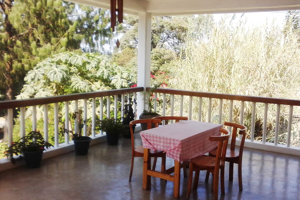 Outside on the veranda, you have a great view, fresh air and a place to gather your thoughts.