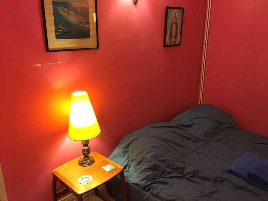 The room has a comfy, very deep, Emperor size mattress.