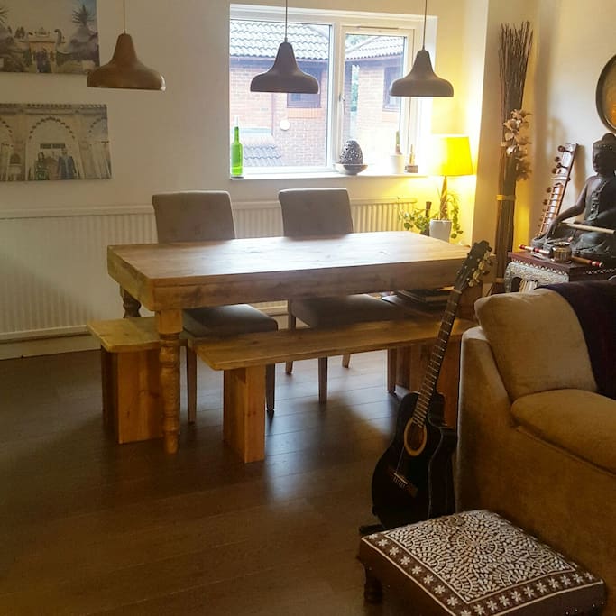 Rustic dining area - guitar available for those keen
