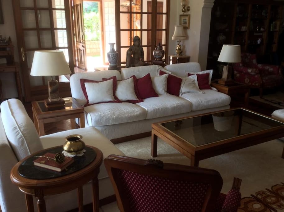 Living room avec TV et cheminée