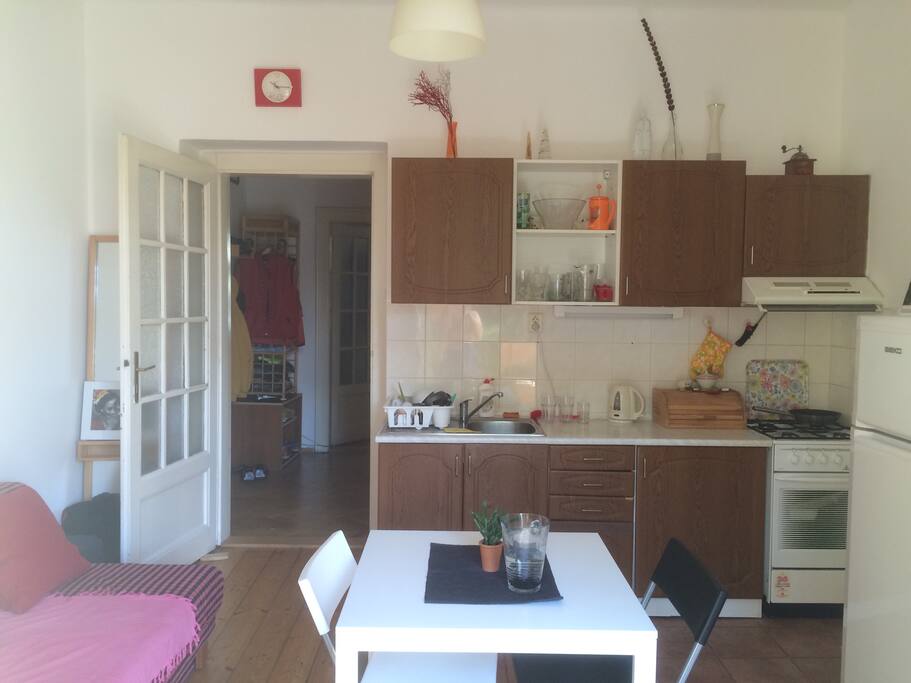 View from balcony to the kitchen.