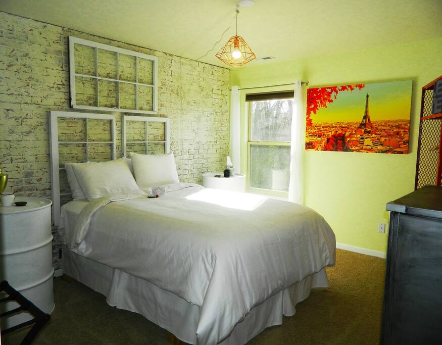 Beautiful, Industrial-Style Private Bedroom